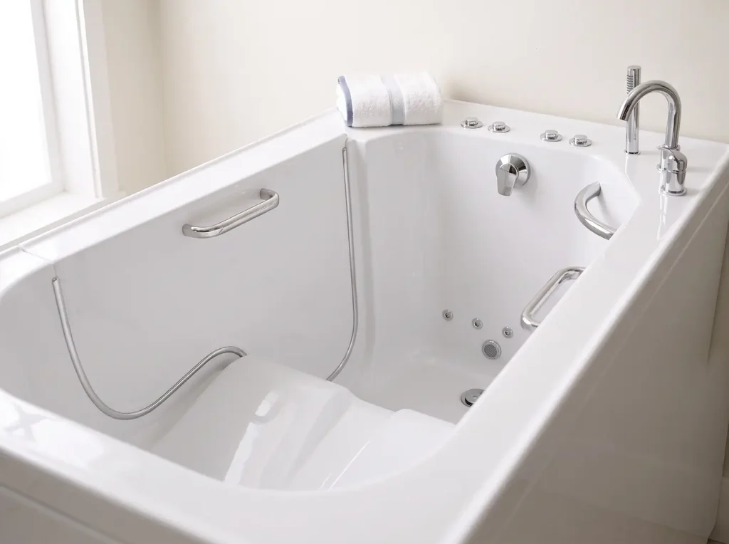 Walk-in bathtub with door, built in Canada